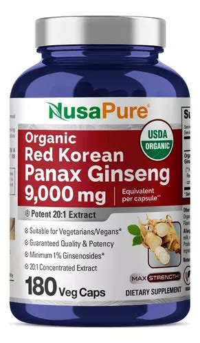 Ginseng Rojo Coreano Panax Mg Capsulas Hecho Usa Env O Gratis