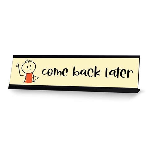 Come Back Later Stick People Desk Sign Novelty Nameplate 2 - Etsy