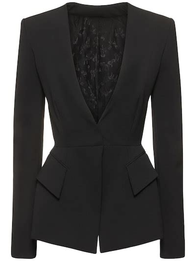 Bi Stretch Wool Blend Peplum Blazer Del Core Women Luisaviaroma