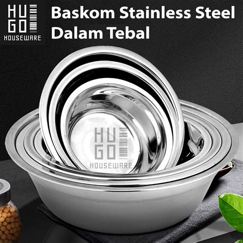 Jual Baskom Stainless Steel Tebal Dalam Tinggi Mixing Bowl Kobokan 24