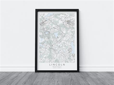 Lincoln Massachusetts Map Print, Map of Lincoln MA, Lincoln Poster ...