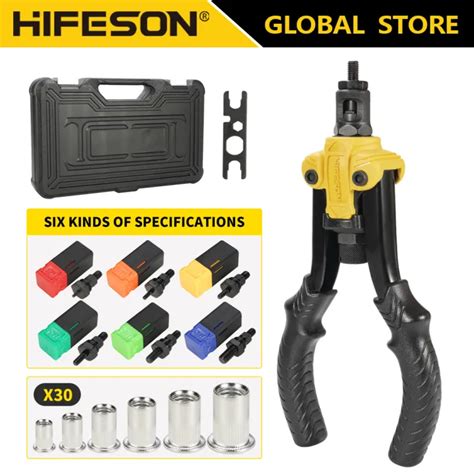 HIFESON Hand Rivet Nut Tool Insert Threaded Mandrels Manual Riveters