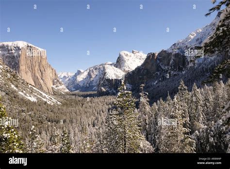 February Yosemite National Park S Famous Tunnel View Featuring