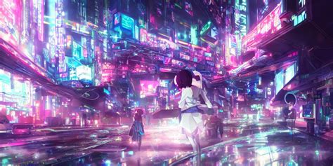 Neon Anime Girl Wallpaper by JChappers on DeviantArt