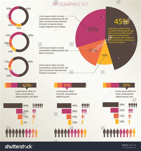 Infographics Set Pie Chart Design Vector Eps10 166861859 Shutterstock