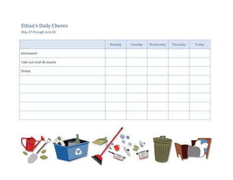 Checklist For A Childs Household Chores | PPT