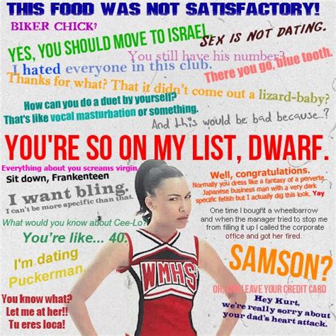 Quotes for SANTANA LOPEZ | Glee quotes, Glee funny, Glee