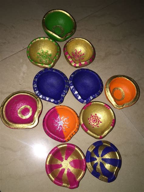 Diwali diya, Diya decoration ideas, Diwali craft