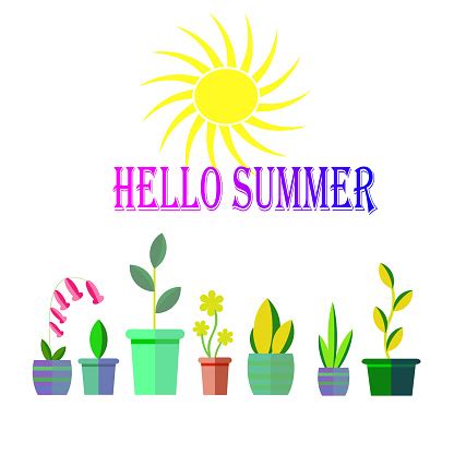 Hello Summer Clip Art Collection Of Icons Stock Illustration - Download ...