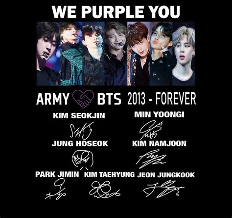 Bts We Purple You Army Bts Forever Signatures Digital Art By Thh