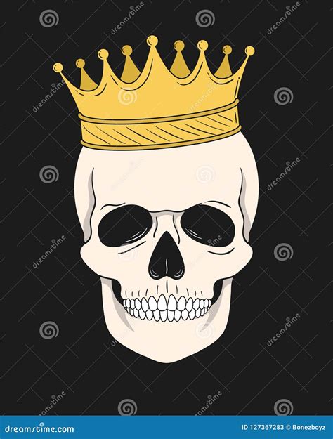 Skull With Gold Crown Stock Vector Illustration Of Graphic 127367283