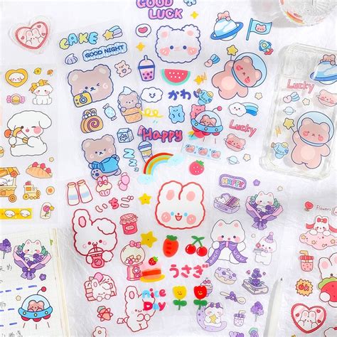 Jual Cute Sticker Sticker Momo Aesthetic Stiker Buku Diary Tumbr Botol