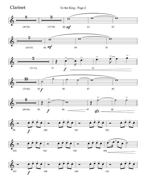 To The King Choral Anthem SATB Clarinet Sheet Music PDF Lifeway