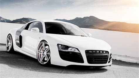 Download Wallpaper 1920x1080 Audi R8 V10 White Supercar Full Hd Background