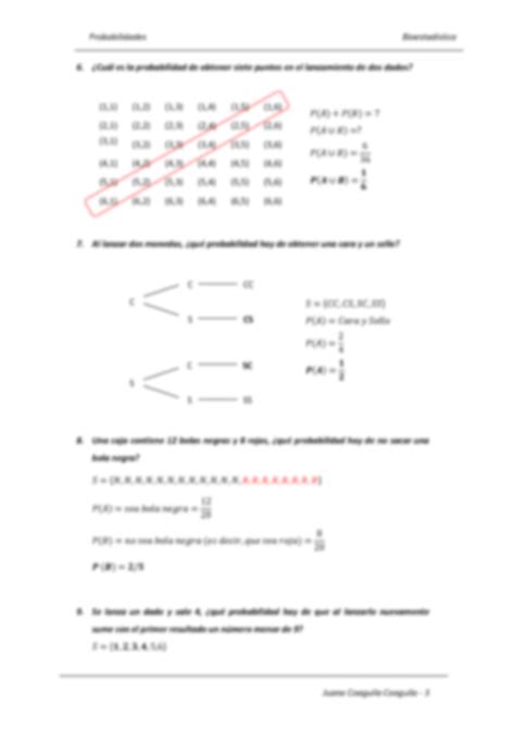 Solution Bioestad Stica Ejercicios Resueltos De Probabilidades