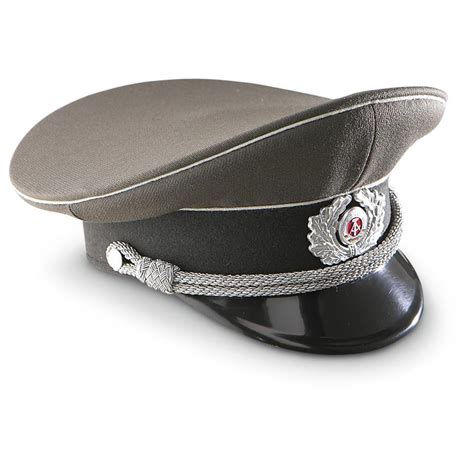 New East German Military Officer Cap, Gray / Black - 157480, Military ...