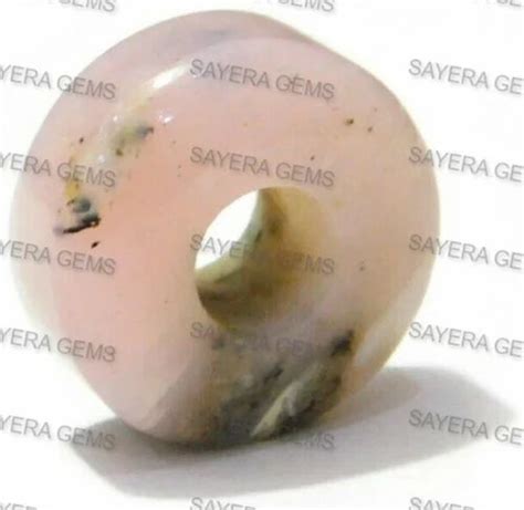 Rondell Pink Opal Smooth European Big Hole Beads X Mm Mm Hole At