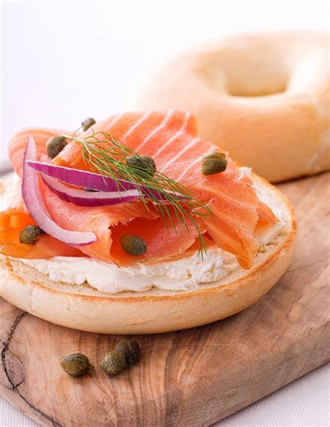 Smoked Salmon And Bagel With Cream Cheese Breakfast Sandwich Recipes