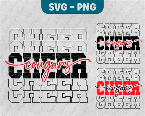 Cougars Cheer Svg Stacked Cheer Svg Digital Download Etsy