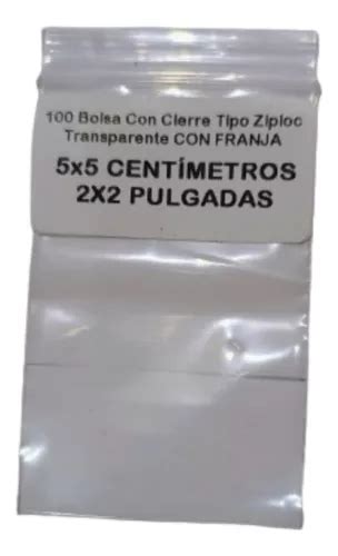 100 Bolsa Con Cierre Tipo Ziploc Transparente Franja 5x5 Cm MercadoLibre