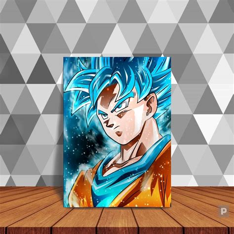 PLACA DECORATIVA DRAGON BALL GOKU BLUE SSJ Shopee Brasil