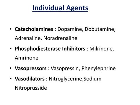 Inotropes And Vasoactive Agents