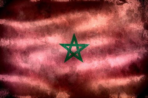 D Illustration Of A Morocco Flag Realistic Waving Fabric Flag Stock