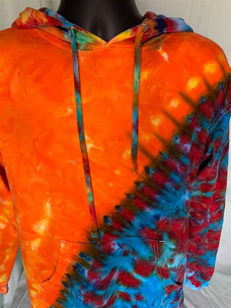 Mens Half And Half Tie Dye Hoodies Etsy