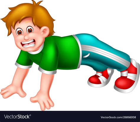 funny boy push  cartoon royalty  vector image