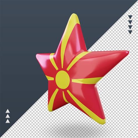 Premium Psd D Star North Macedonia Flag Rendering Right View