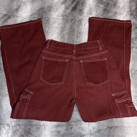 ﾟ Burgundy Red Cargo Jeans ﾟ ೃ༄ Depop