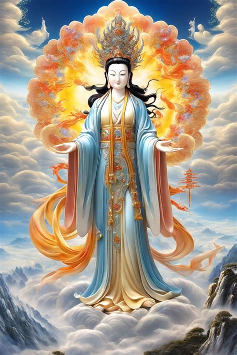 Kwan Yin Standing On Lotus Kwan Yin Buddha Yin