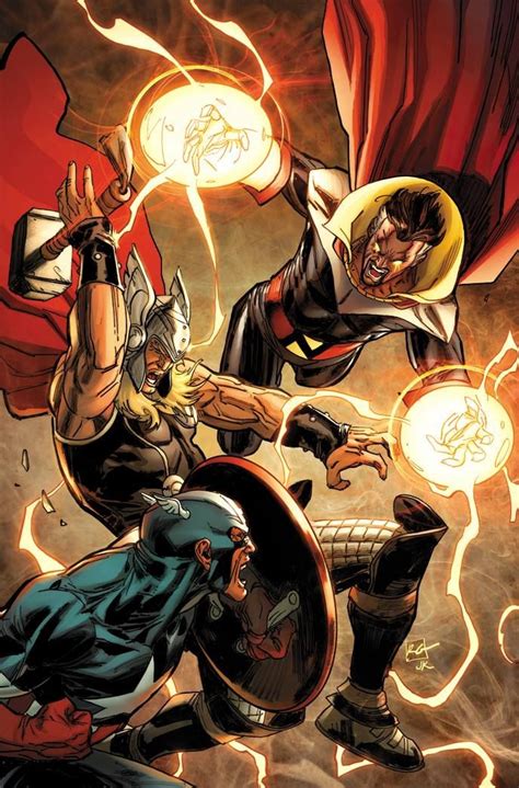 Count Nefaria Vs Captain America And Thor By Ron Garney Colours By