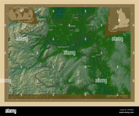Shropshire Administrative County Of England Great Britain Colored