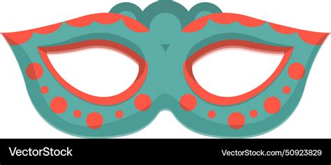 Red Dotted Carnival Mask Icon Cartoon Royalty Free Vector