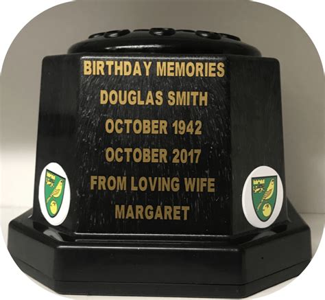 Norwich F C Football Personalised Grave Pot Agecroft Memorials