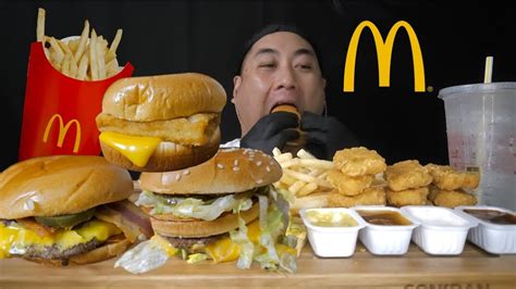 Asmr Mukbang Mcdonald S Fast Food Big Mac Filet O Fish Bacon