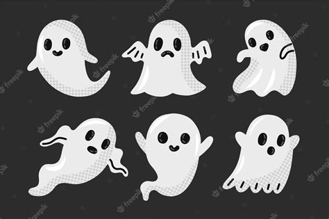 Premium Vector Hand Drawn Style Halloween Ghost Pack