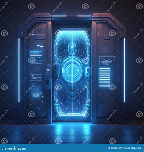 Virtual Reality Entrance Gate. Gaming, Augmented Reality, Futuristic