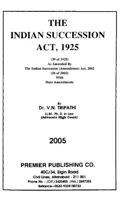 PDF THE INDIAN SUCCESSION ACT 1925 Willkommen The Indian