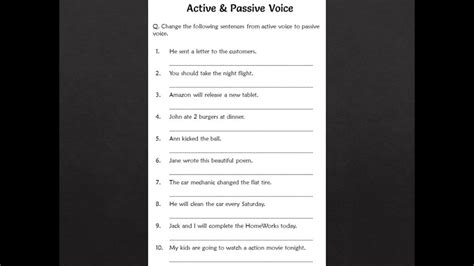 Solved Convert The Following Sentences From Active Voice To Passive