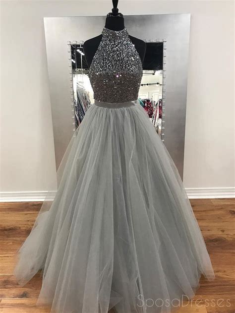 A Line Gray Beaded Fashion Evening Prom Dresses Popular Sweet 16 Part