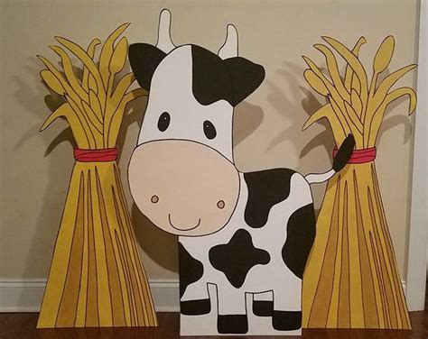 ONE 2ft Farm Barnyard animal cutouts Birthday Party | Etsy Cow Birthday, Farm Animal Birthday ...