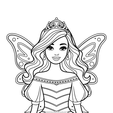 barbie fairy coloring page kids coloring page