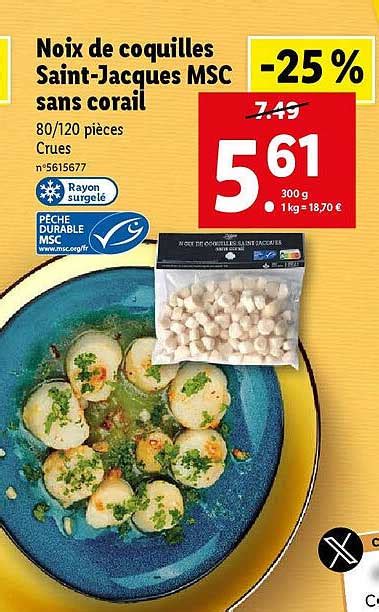 Promo Noix De Coquilles Saint Jacques Msc Sans Corail Chez Lidl