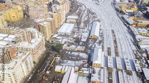 Aerial View Of The Tuscolana Station In Rome Italy Around The Tracks