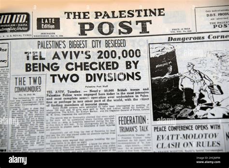 Headline From Israeli Newspaper Featuring An Historical Event Tel