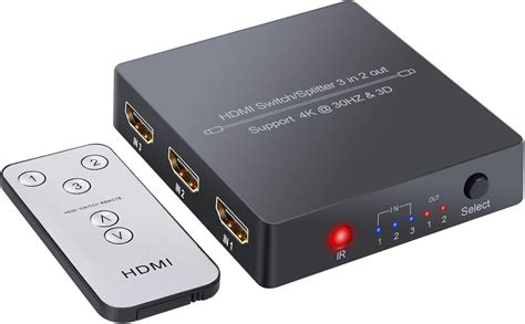 Jp Proster Hdmi分配器 3入力2出力4k Hdmi14 3d 切替機能あり リモコン付き 家電＆カメラ