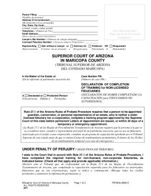 Fillable Online Superiorcourt Maricopa Declaracin De Haber Completado