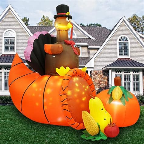 Ft Thanksgiving Inflatables Outdoor Decorations Blow Up Turkey